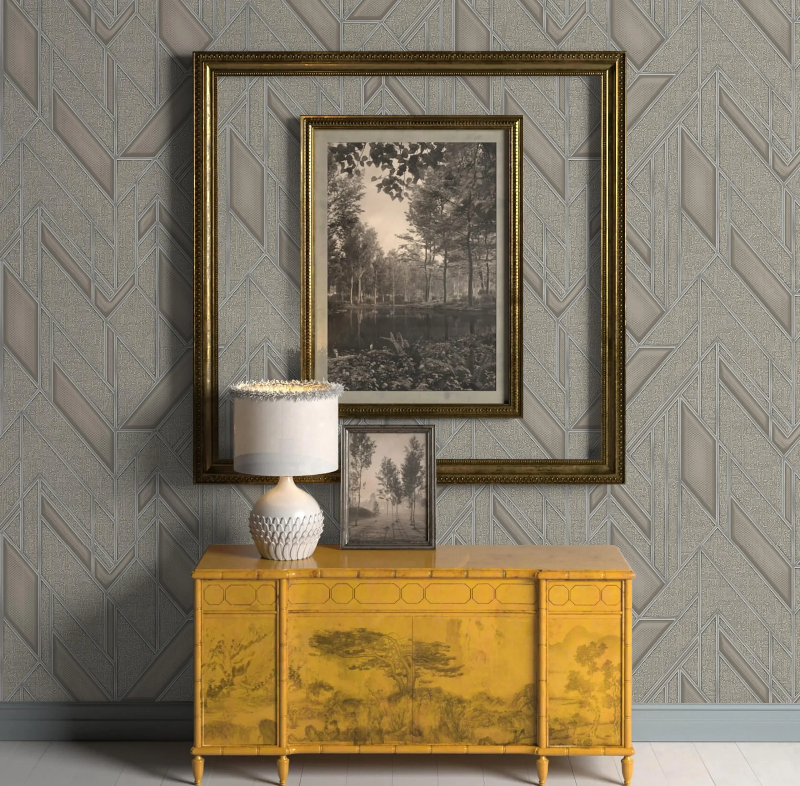 Gray Embossed Wallpaper – Glittering Neutrals (24113-5)